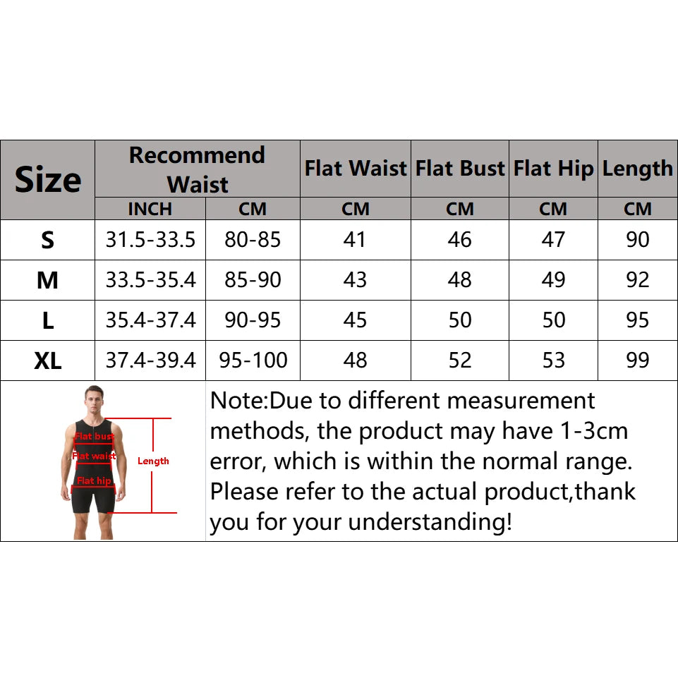 Men’s Sauna Suit Sweat Heat Trapping Workout Fat Burning Vest Belly Slimming Bodysuits Tank Tops Waist Trainer Fitness Corset