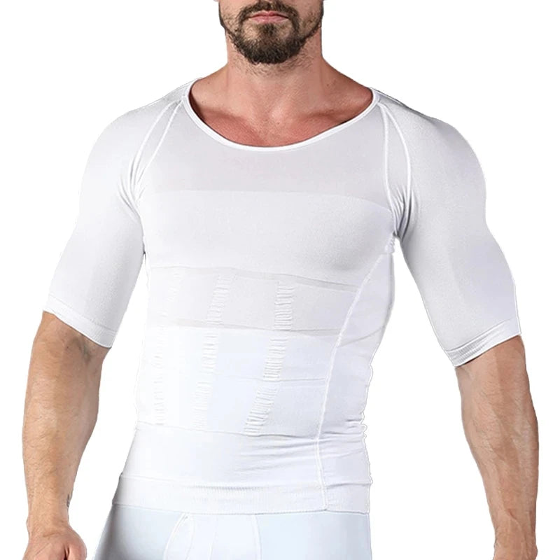 Men Body Shaper Tight Compression Shirts Tummy Control Abdomen Slimming Shaping Back Support Gynecomastia Reduce Boobs Underwear