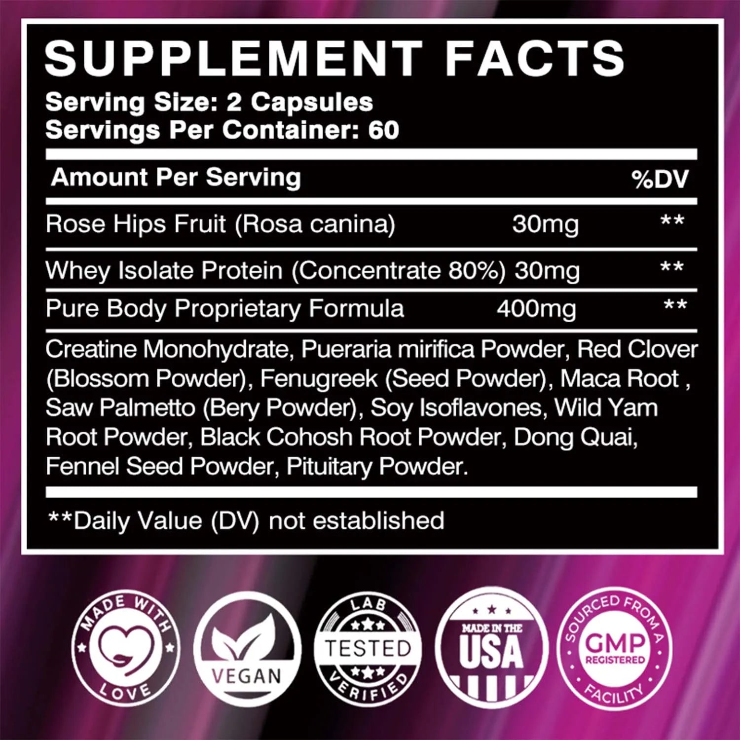Women's Health Supplements - Enhance Natural Curves, Anti-Sagging - 120 Capsules