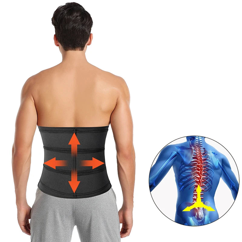 Mens Waist Trainer Corsets Fitness Trimmer Belt Slimming Body Shaper Weight Loss Sauna Sweat Girdle Workout Fat Burner Fajas