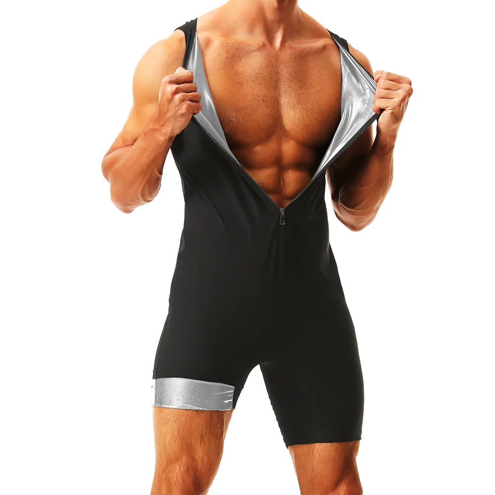 Men’s Sauna Suit Sweat Heat Trapping Workout Fat Burning Vest Belly Slimming Bodysuits Tank Tops Waist Trainer Fitness Corset
