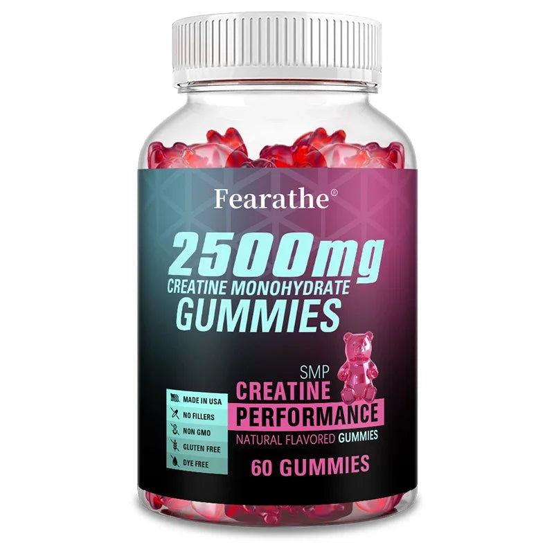 Creatine Monohydrate Gummies - Boost Energy, Build Muscle Mass, and Improve Athletic Performance, Supports Mood Health