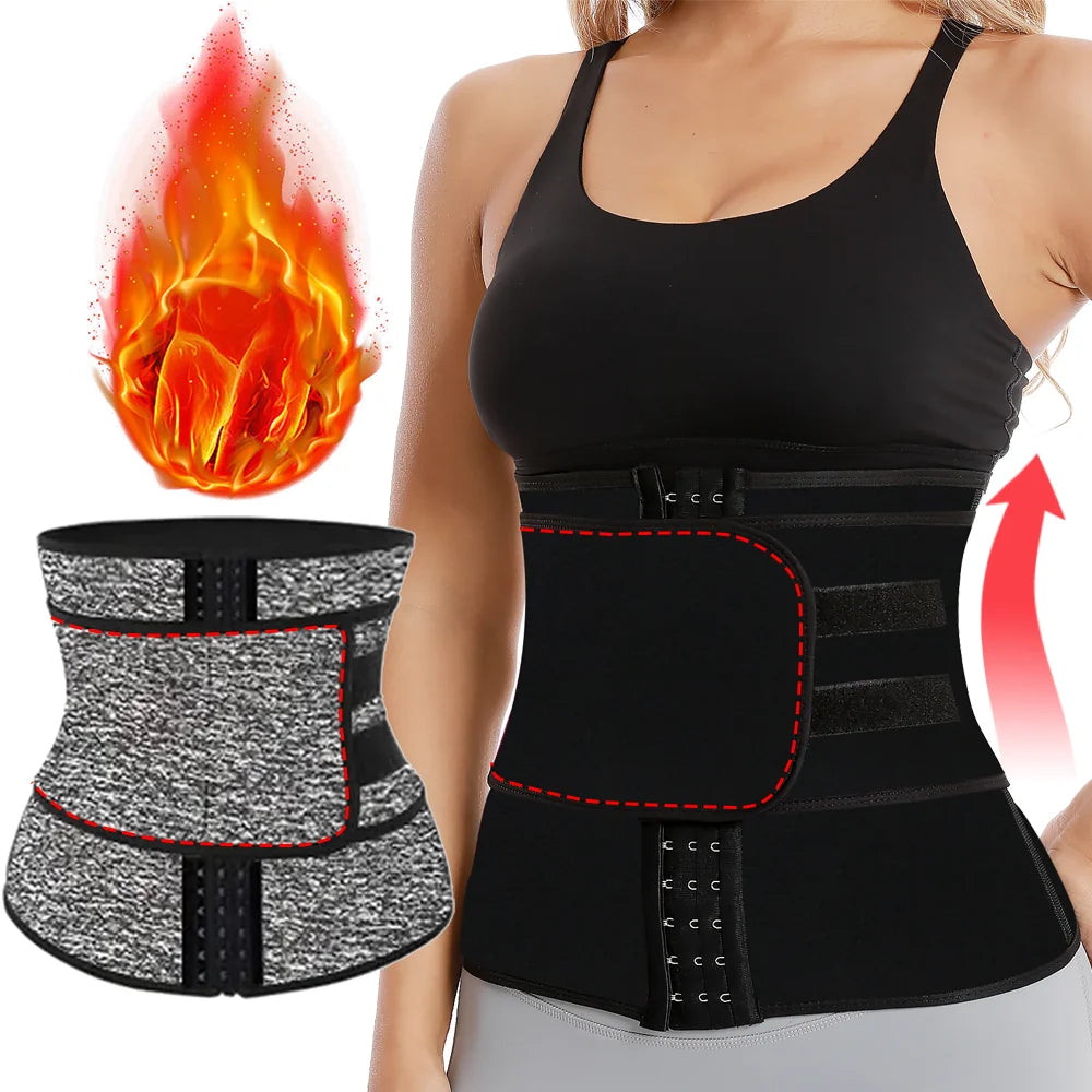 Women Sweat Suits Fat Burning Sauna Suit Waist Trainer Belt Tummy Control Workout Waist Cincher Gym Girdles Sport Waist Trimmer