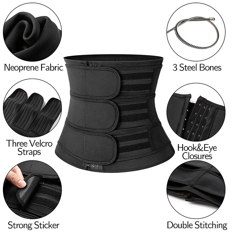 Mens Waist Trainer Corsets Fitness Trimmer Belt Slimming Body Shaper Weight Loss Sauna Sweat Girdle Workout Fat Burner Fajas