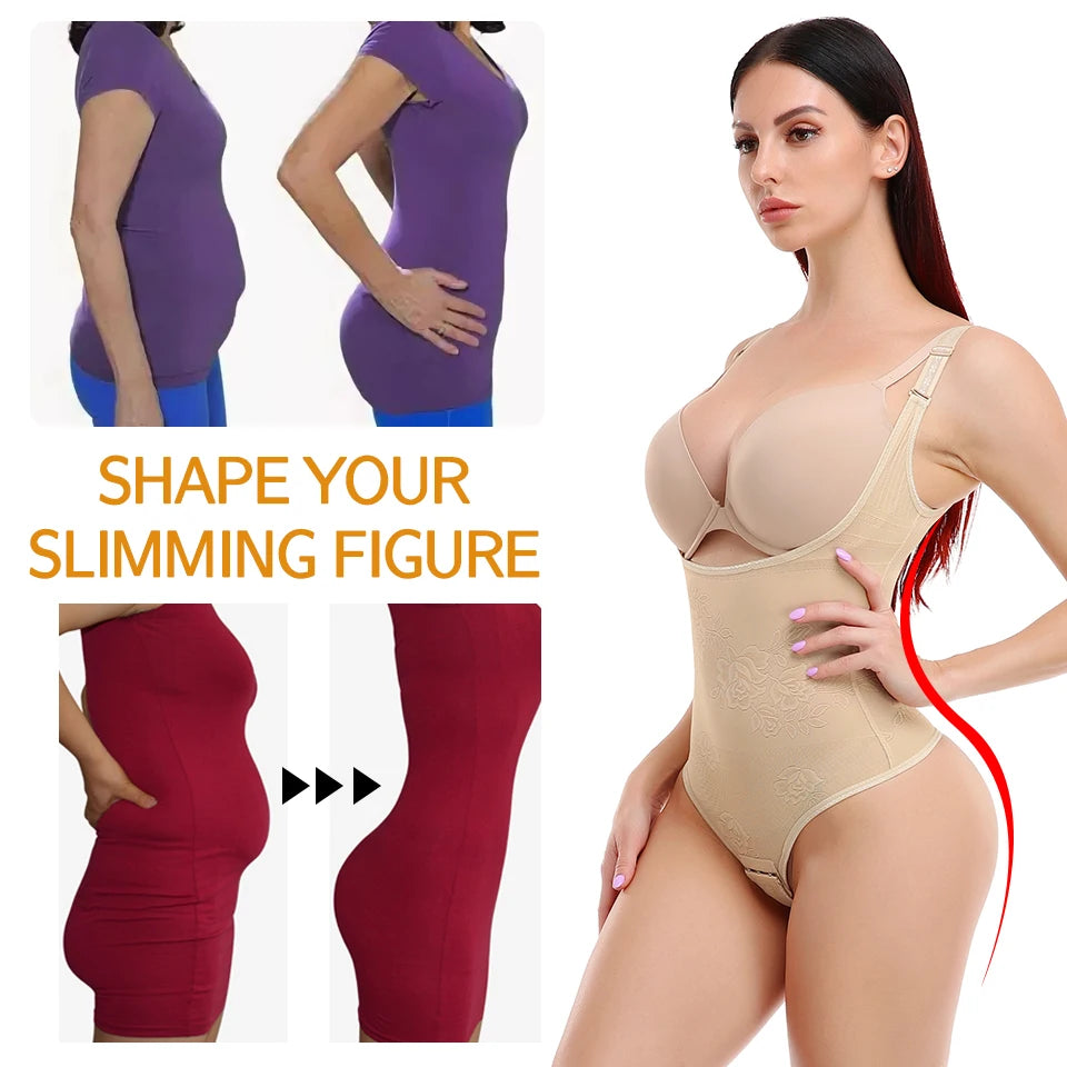 Women Shapewear Bodysuit New Tummy Control Shapewear Waist Trainer Thong Body Shaper Fajas Colombianas Slimming Underwear
