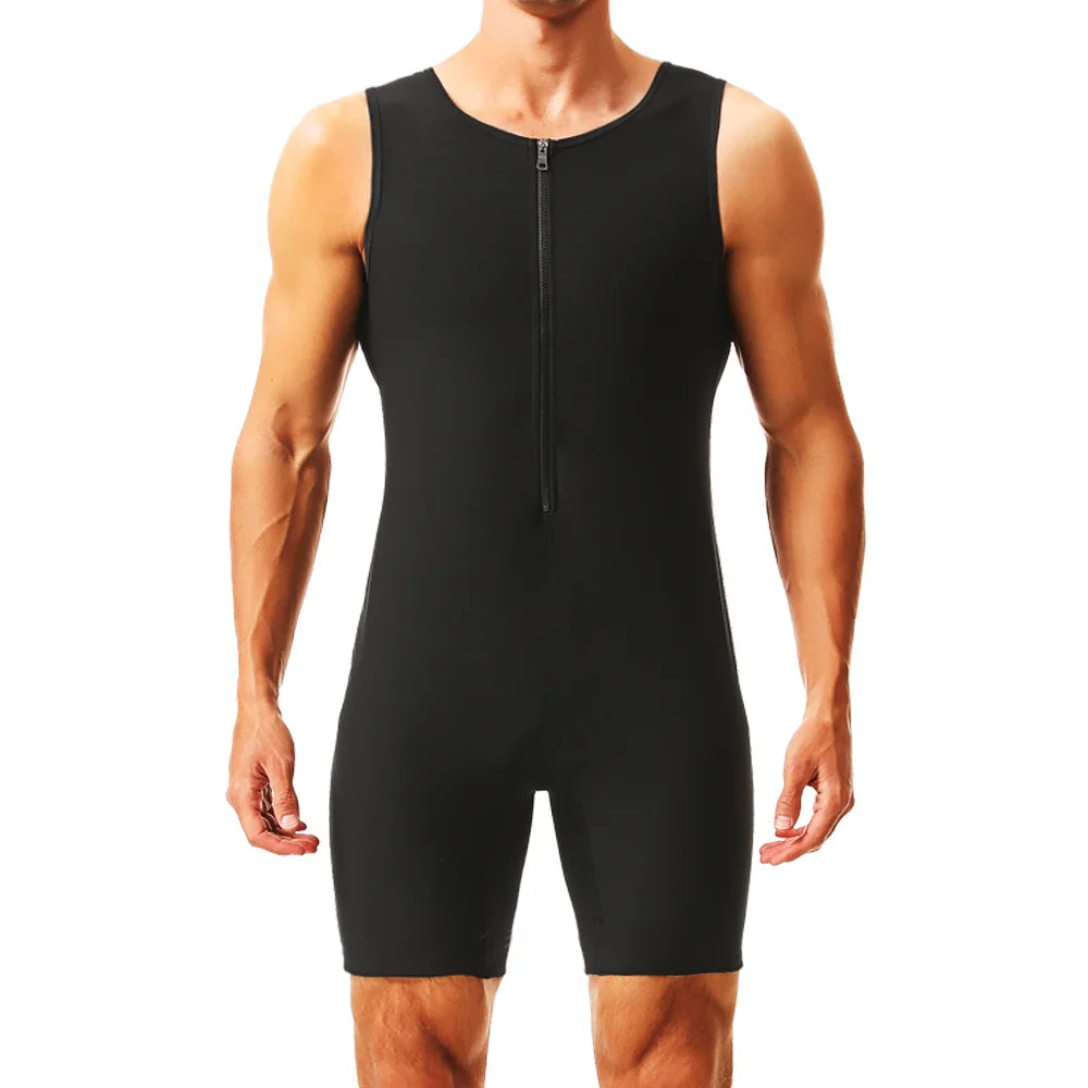 Men’s Sauna Suit Sweat Heat Trapping Workout Fat Burning Vest Belly Slimming Bodysuits Tank Tops Waist Trainer Fitness Corset