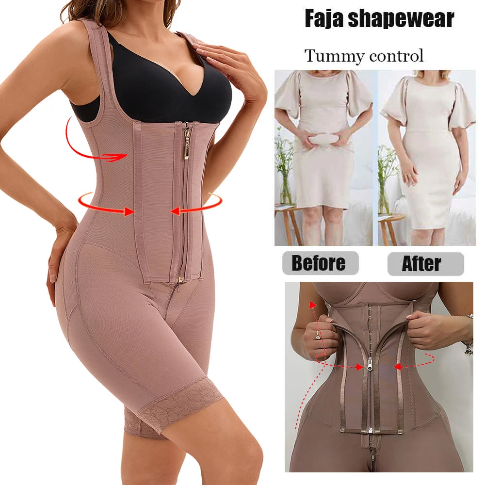 Fajas Colombianas Post Tummy Shapers Women Fully Body Shaper Waist Trainer Firm High Compression Shapewear Reducing and Shaping