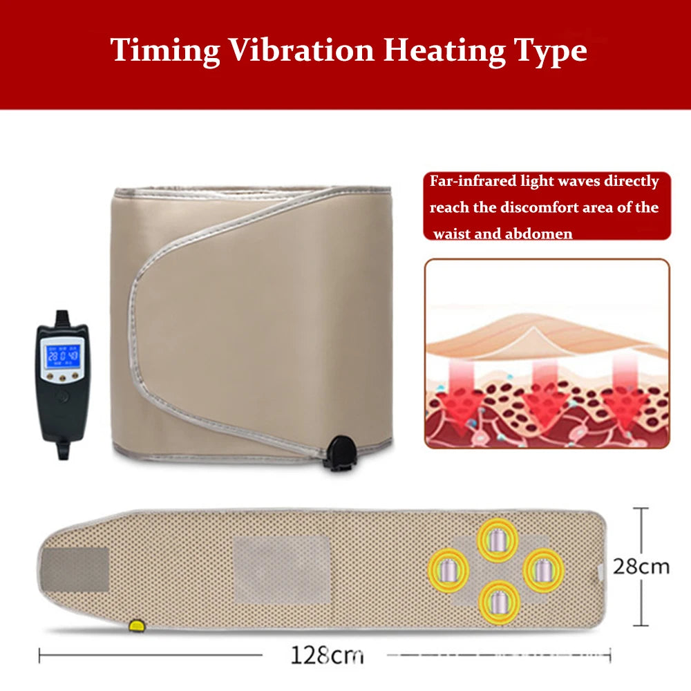 Electric Vibration Massage Belt 360° Heating to burn fat Oscillate Slimming Slender Waist Shaper Body Weight Loss Belt 110-240V