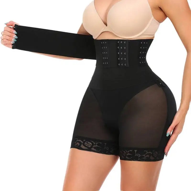 Flat Belly Body Shaper Women Tummy Control Butt Lifter Panties with Removable Bandage Wrap Belt Slimming Sheath Shorts Shapewear