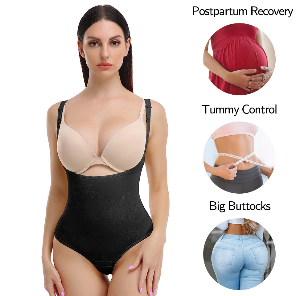 Women Shapewear Bodysuit New Tummy Control Shapewear Waist Trainer Thong Body Shaper Fajas Colombianas Slimming Underwear