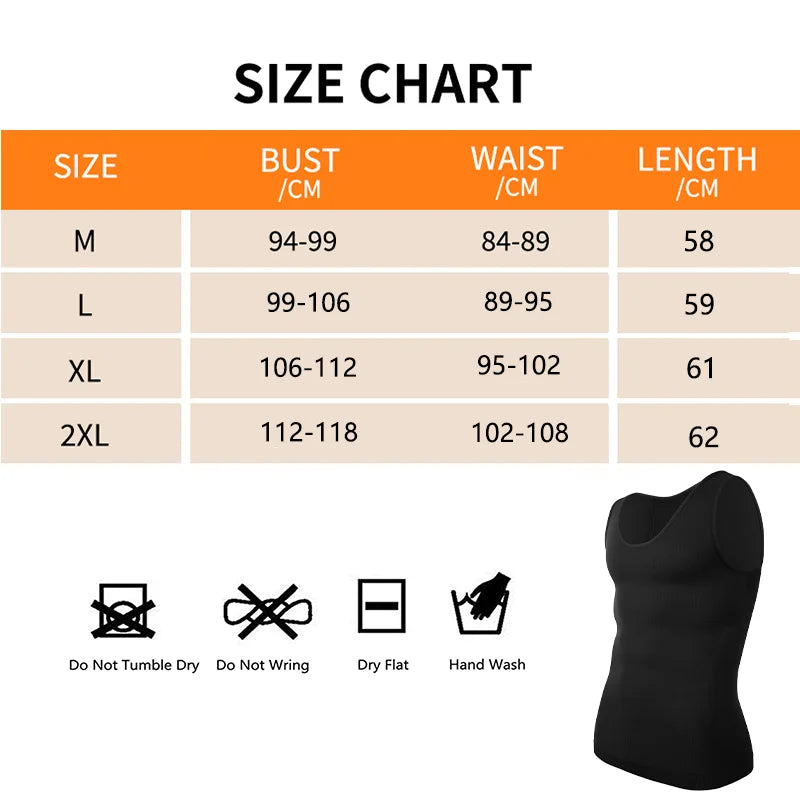 Miss Moly Mens Slimming Compression Shirt Sleeveless Shapewear Sexy U Neck Waist Trainer Tank Top Belly Control Fitness
