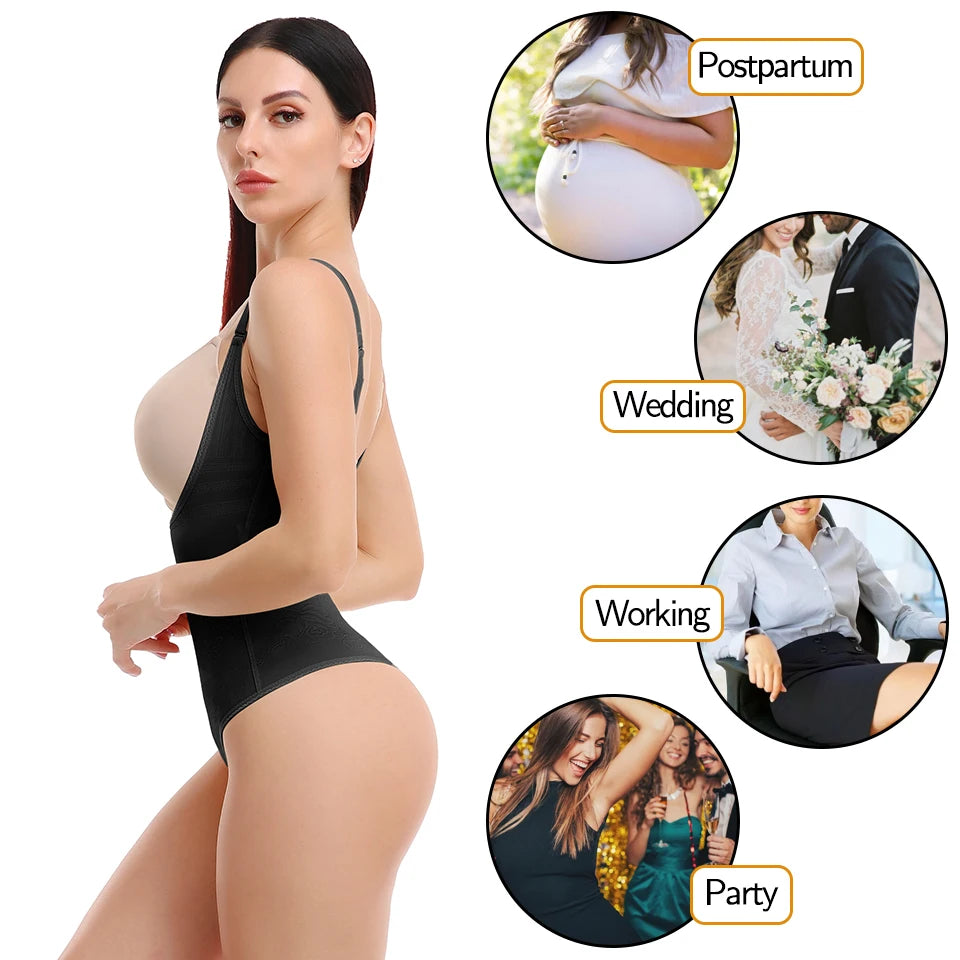 Women Shapewear Bodysuit New Tummy Control Shapewear Waist Trainer Thong Body Shaper Fajas Colombianas Slimming Underwear