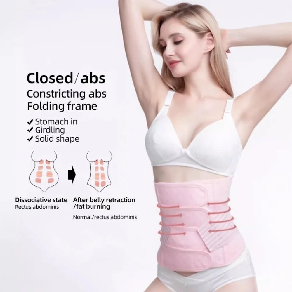 Simple Seamless Postpartum Body Shaper Belly Contracting Tummy Control Waist Trainer Solid Color Elastic Slimming Shapewear Lady